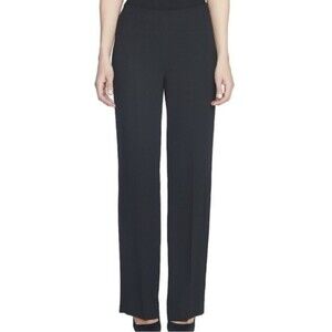 CeCe Black High Waist Career Modern Minimalist Straight Leg Pull On Pants